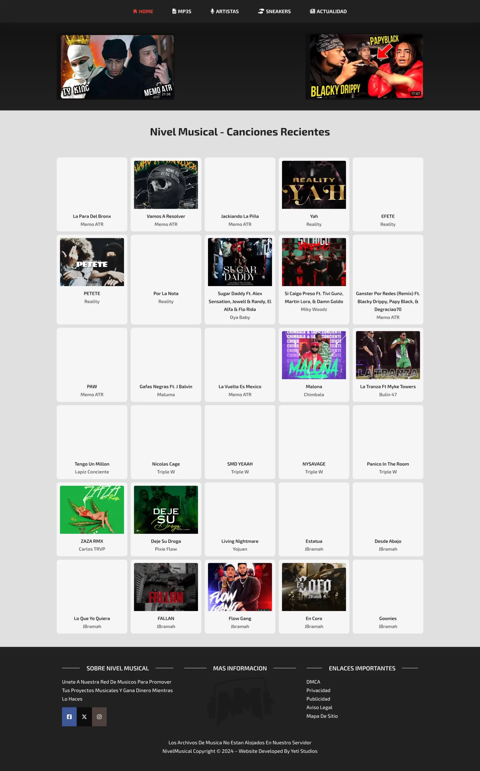 Nivel Musical Homepage Website